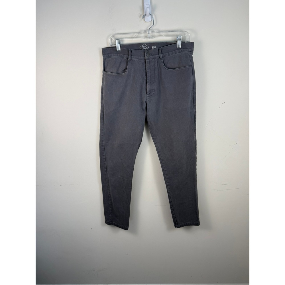 Alex Crane Mens Charcoal Gray Cotton Denim Jeans 30x29 Tapered Leg 5-Pocket